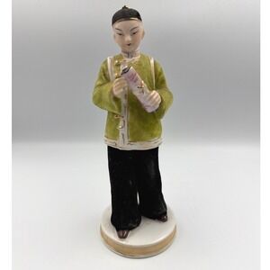 Vintage Wales Porcelain Chinese Asian Man Figure with Scroll Made in Japan